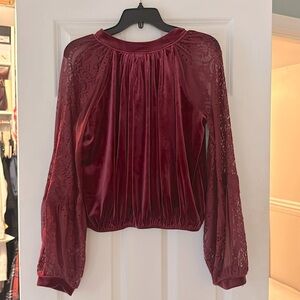 Free People Magenta/Raspberry velvet top